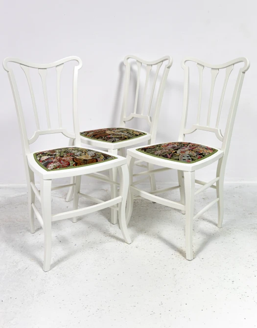 Trzy krzesła secesja Jugendstil 1900-1920