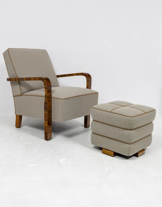Fotel i puf Art Deco / Modernizm (1930-1950)