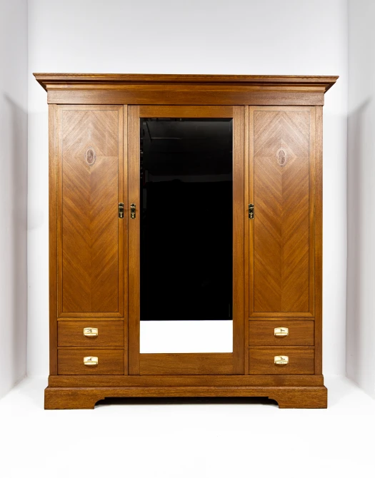 Szafa secesja dębowa intarsjowana
